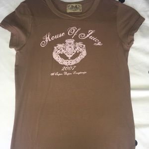 Juicy couture light brown t with light pink print